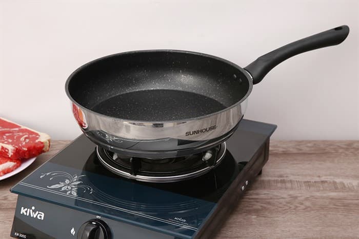 Ảnh Chảo inox chống dính vân đá đáy từ 28 cm Sunhouse IN28M4