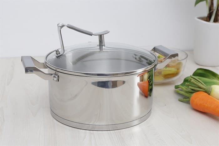 Ảnh Nồi inox 3 đáy nắp kính 24 cm DMX NI004