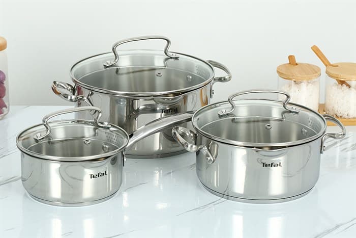 Ảnh Bộ nồi quánh inox nắp kính Tefal Duetto Plus G719S674