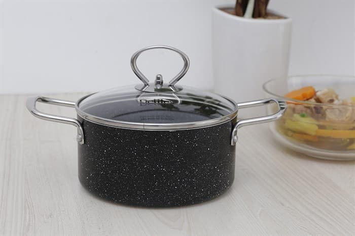 Ảnh Nồi nhôm chống dính nắp kính 16 cm Delites NDE