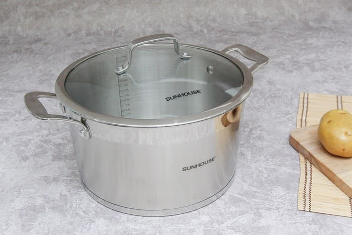 Ảnh Nồi inox 5 đáy nắp kính 28 cm Sunhouse SH779-28
