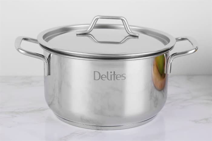 Ảnh Nồi inox 3 đáy nắp inox 18 cm Delites NR003-18