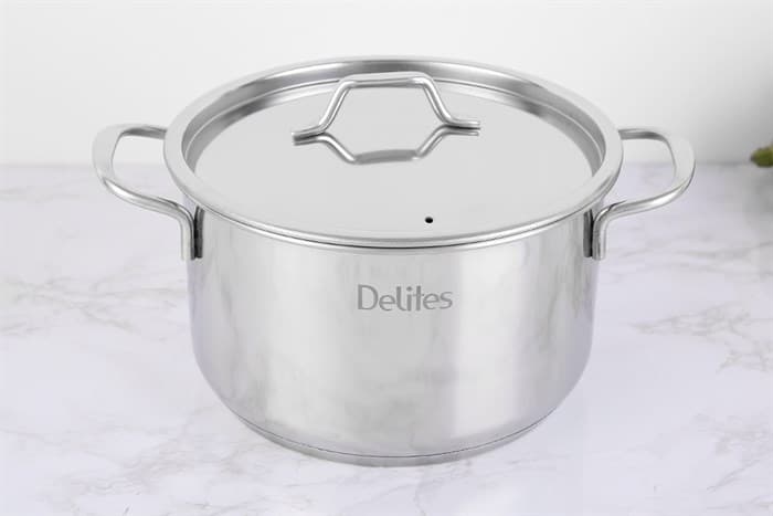 Ảnh Nồi inox 3 đáy nắp inox 20 cm Delites NR003-20