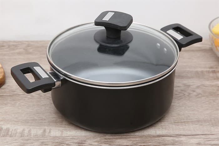 Ảnh Nồi nhôm chống dính nắp kính 22 cm Delites NCDE002-22