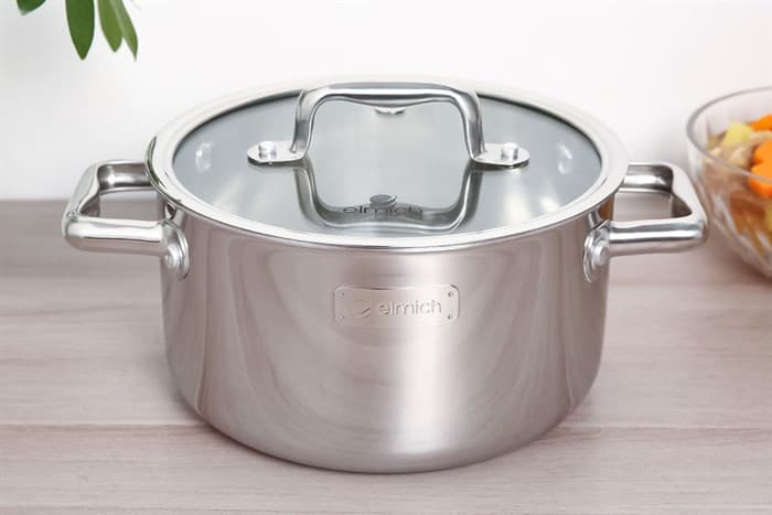 Ảnh Nồi inox 3 đáy nắp kính 20 cm Elmich Trimax Eco EL-3993