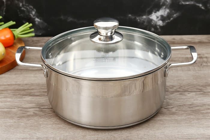Ảnh Nồi inox 3 đáy nắp kiếng 24 cm Smartcook SM2402MN