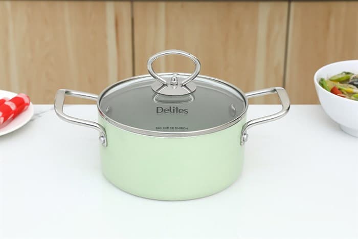 Ảnh Nồi nhôm chống dính nắp kính 16 cm Delites NDE16