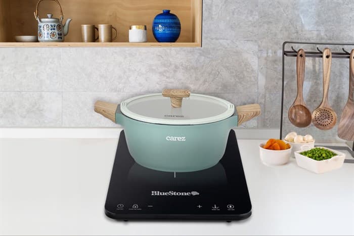 Ảnh Nồi nhôm đúc vân đá nắp kính 24 cm Carez CPC595DI24SN