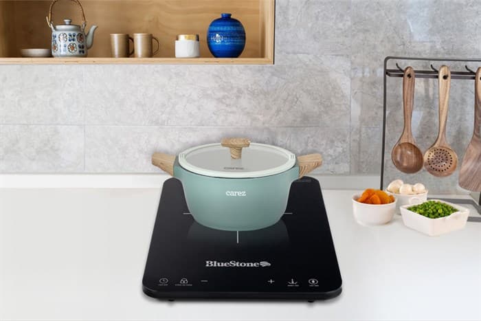 Ảnh Nồi nhôm đúc vân đá nắp kính 18 cm Carez CPC595DI18SN