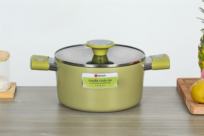 Ảnh Nồi nhôm chống dính nắp kính 20 cm Elmich EL-5112AO20
