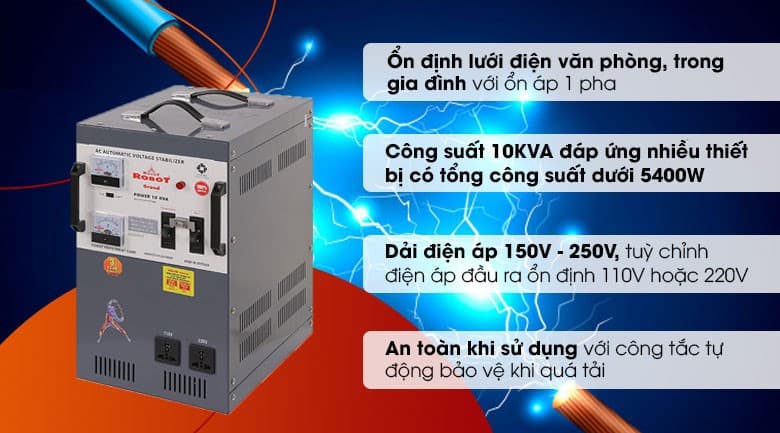 Ảnh Ổn áp Robot 1 pha 10KVA 150