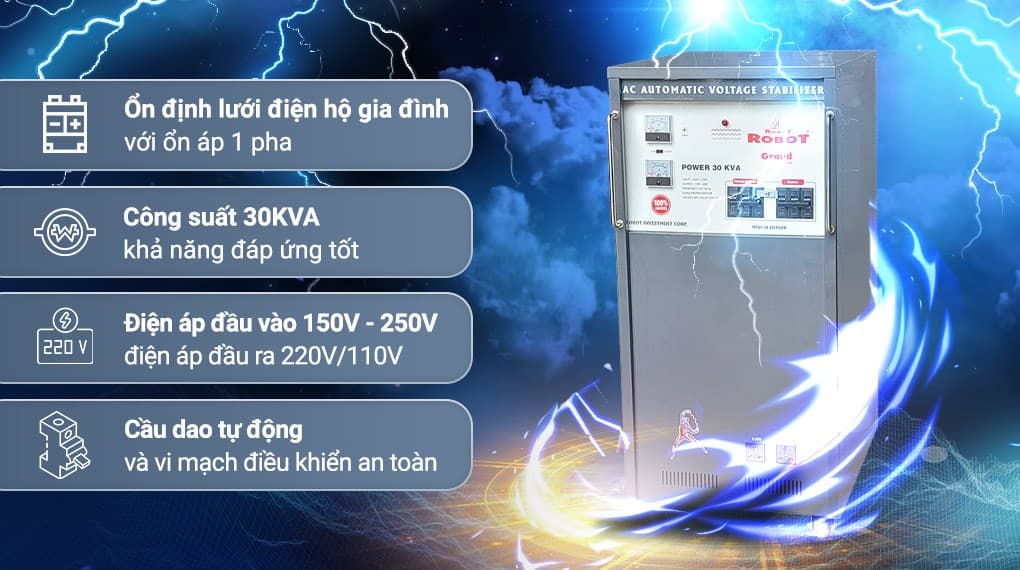 Ảnh Ổn áp Robot 1 pha 30KVA 150