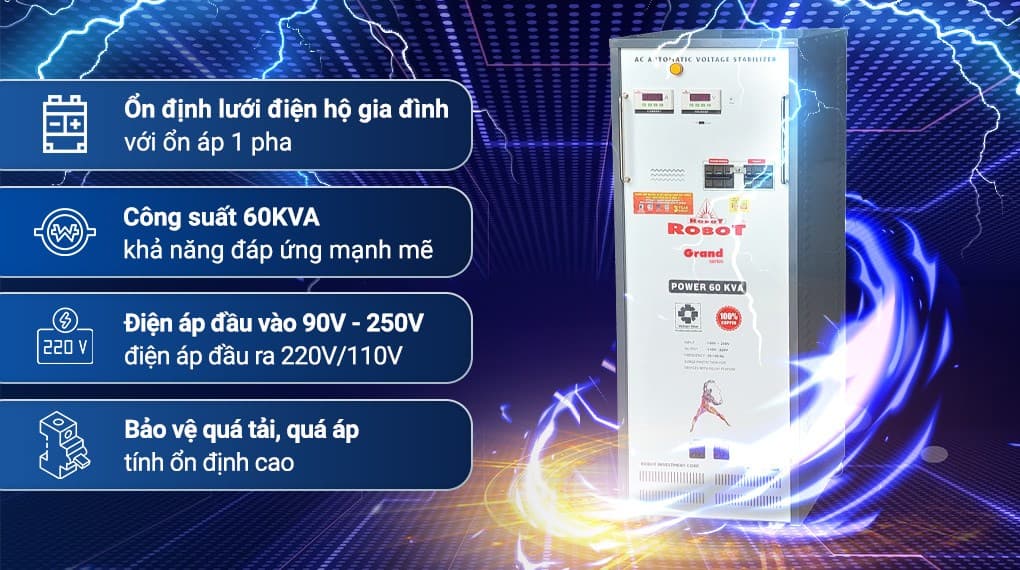 Ảnh Ổn áp Robot 1 pha 60KVA 90