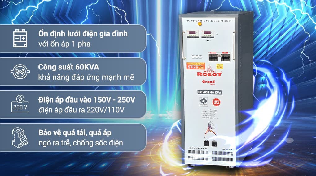 Ảnh Ổn áp Robot 1 pha 60KVA 150