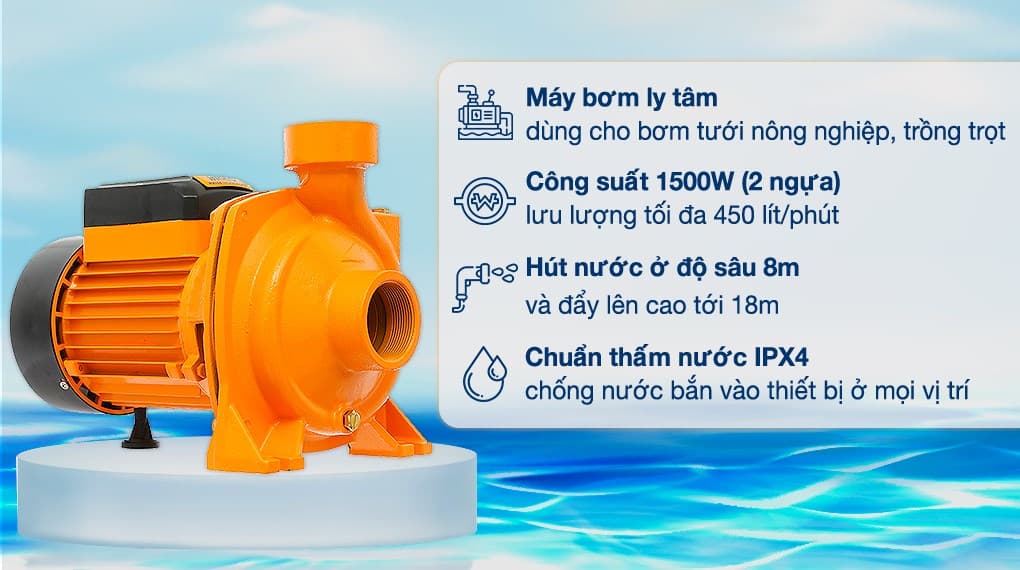 Ảnh Máy bơm nước ly tâm Ingco MHF15001 1500W