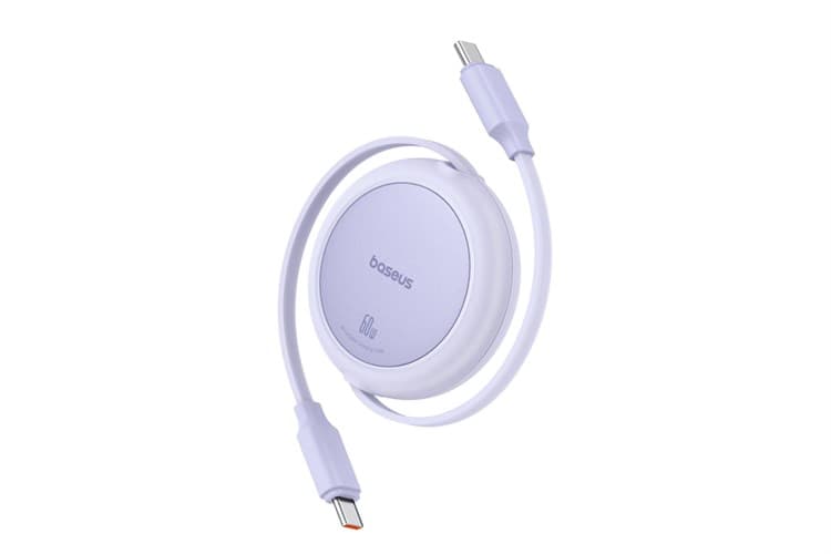 Ảnh Cáp Dây Rút Type C - Type C 1m Baseus Retractable Free2Pull Mini CB000088