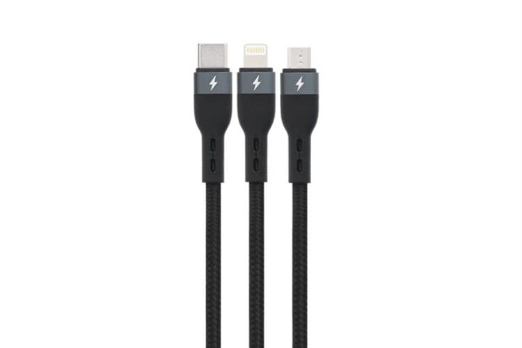 Ảnh Cáp 3 đầu Type C - Type C Lightning Micro 1.2m Xmobile LTTO-12