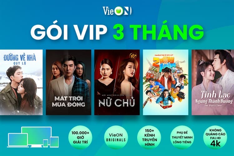 Ảnh VieON VIP 03 tháng chính hãng