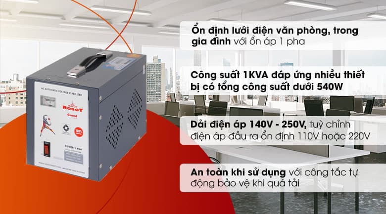 Ảnh Ổn áp Robot 1 pha 1KVA 140