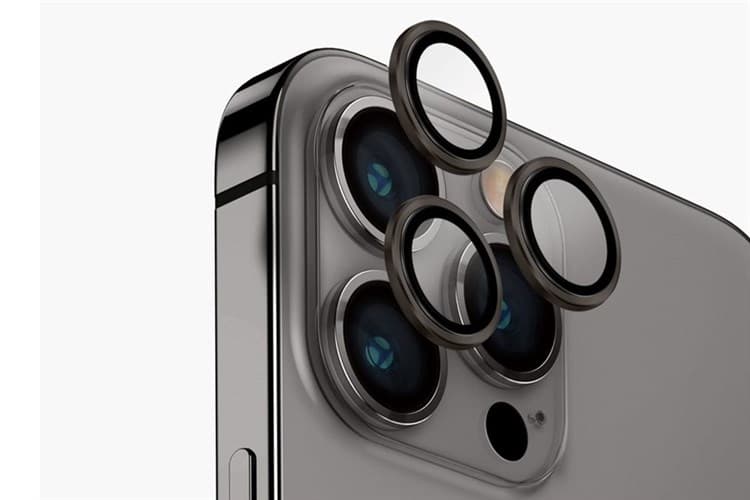 Ảnh Miếng dán camera iPhone 15 Pro OPTIX ALUMINIUM UNIQ