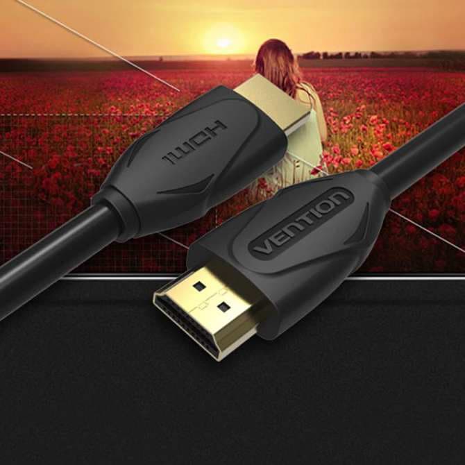 Ảnh Dây HDMI 1.4 đồng 100%, 19+1 màu đen dài 5M Vention VAA-B04-B500