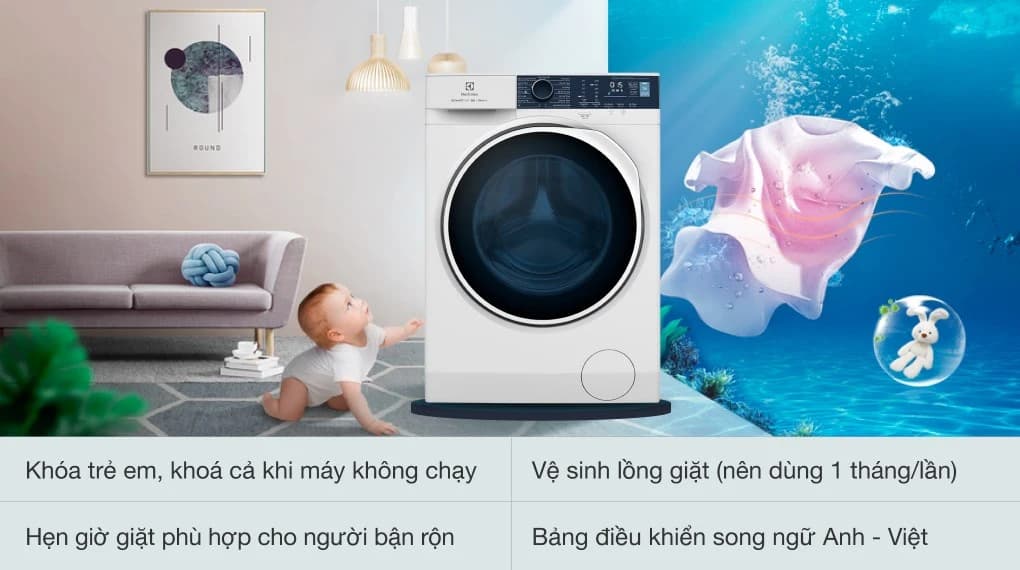 Ảnh Máy giặt lồng ngang Electrolux Inverter 8Kg EWF8024P5WB
