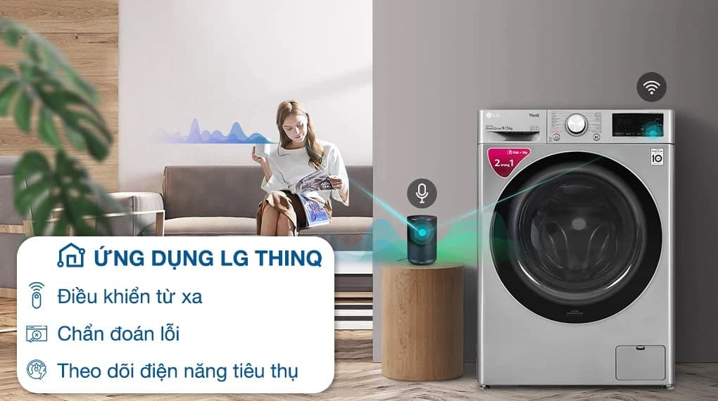 Ảnh Máy giặt thông minh LG AI DD 9kg+ sấy 5kg FV1409G4V