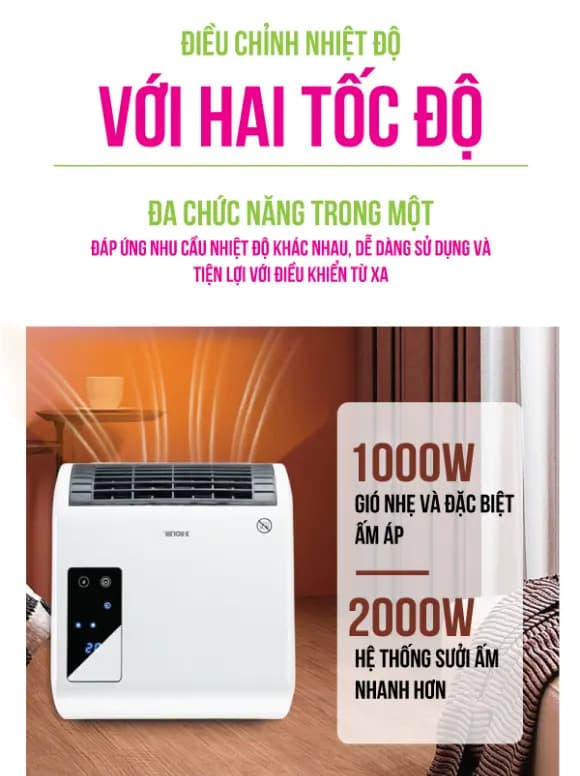 Ảnh Sưởi phòng tắm đa năng Roler RL - 2114A (2000W, Điều khiển từ xa)