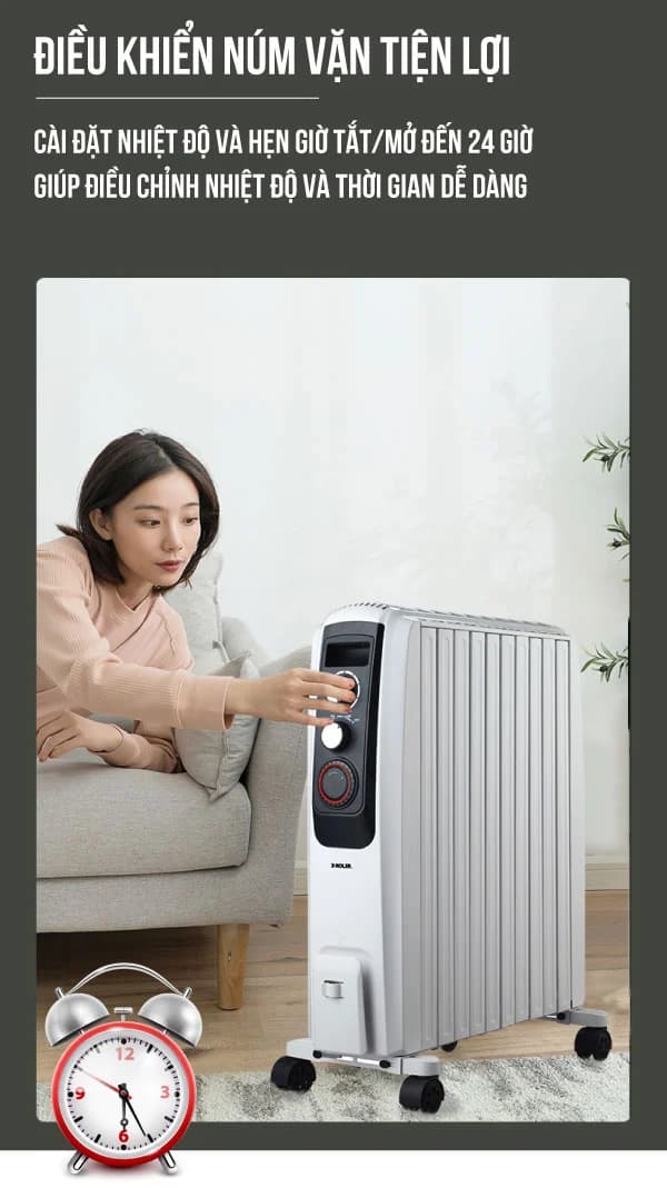 Ảnh Máy sưởi dầu 10 thanh Roler RH-2118 (2500W,Vỏ bọc chống bỏng)