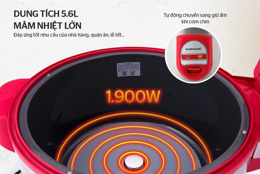 Ảnh Nồi cơm điện 5.6L Sunhouse SH866