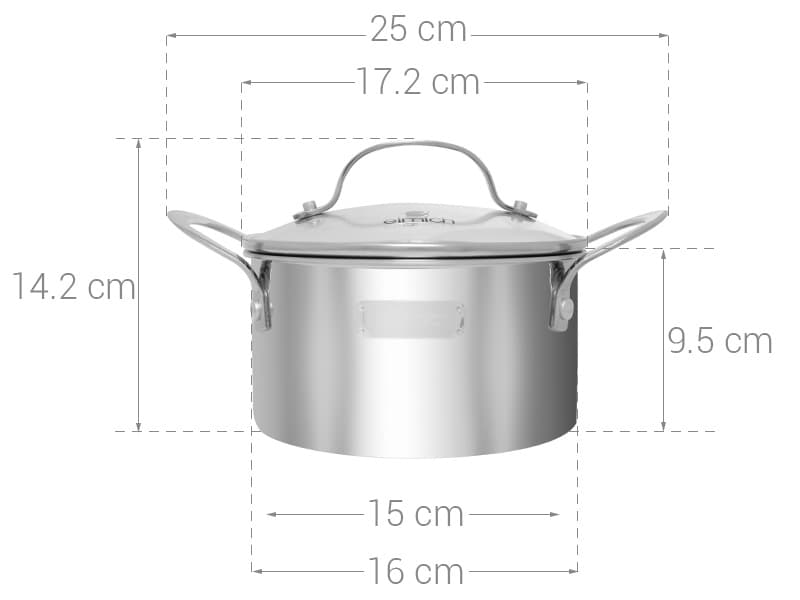 Ảnh Nồi Inox 3 lớp đáy liền Tri-Max-Elmic 2353733(20cm)