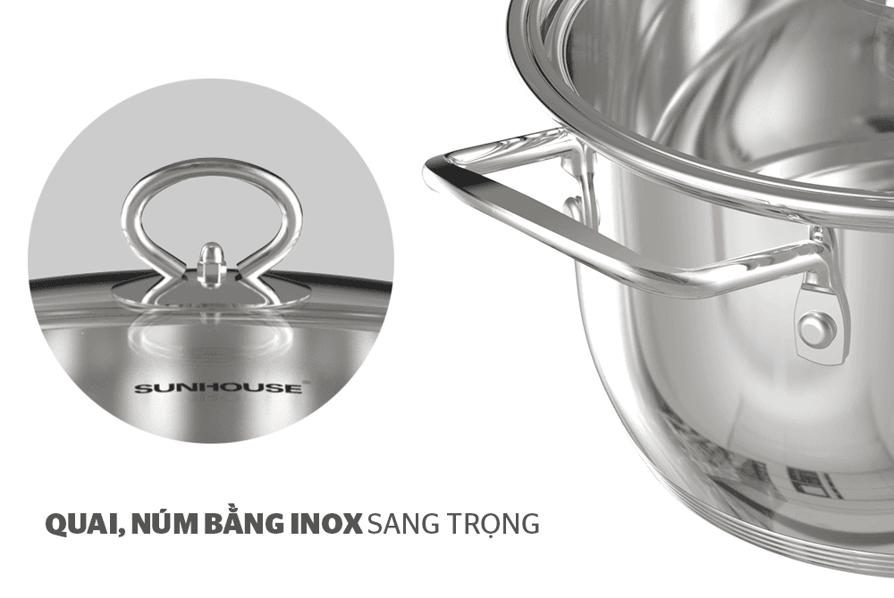 Ảnh Nồi Inox 5 đáy 20cm Sunhouse SHG788-20