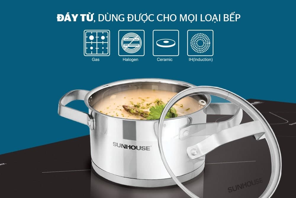 Ảnh Bộ nồi inox 5 đáy Sunhouse SH780