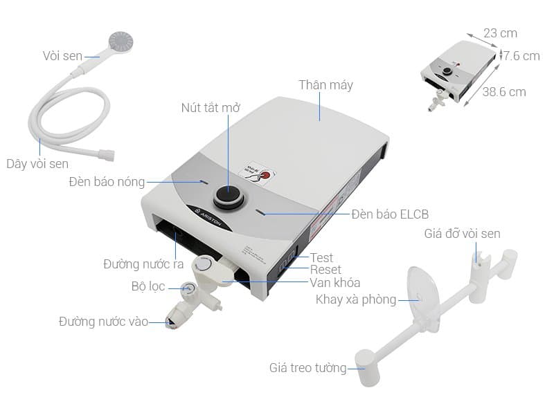 Ảnh Bình nóng lạnh trực tiếp Ariston SM45PE-VN - 4500W,có bơm