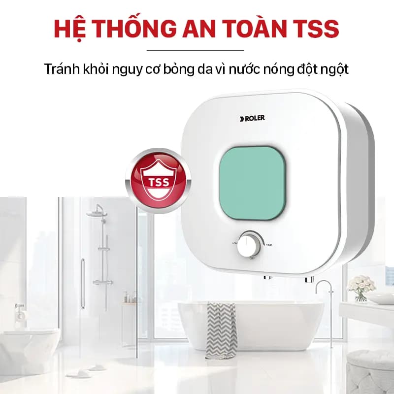 Ảnh Bình nóng lạnh gián tiếp 30L Roler RWH-8117 (Kiểu vuông)