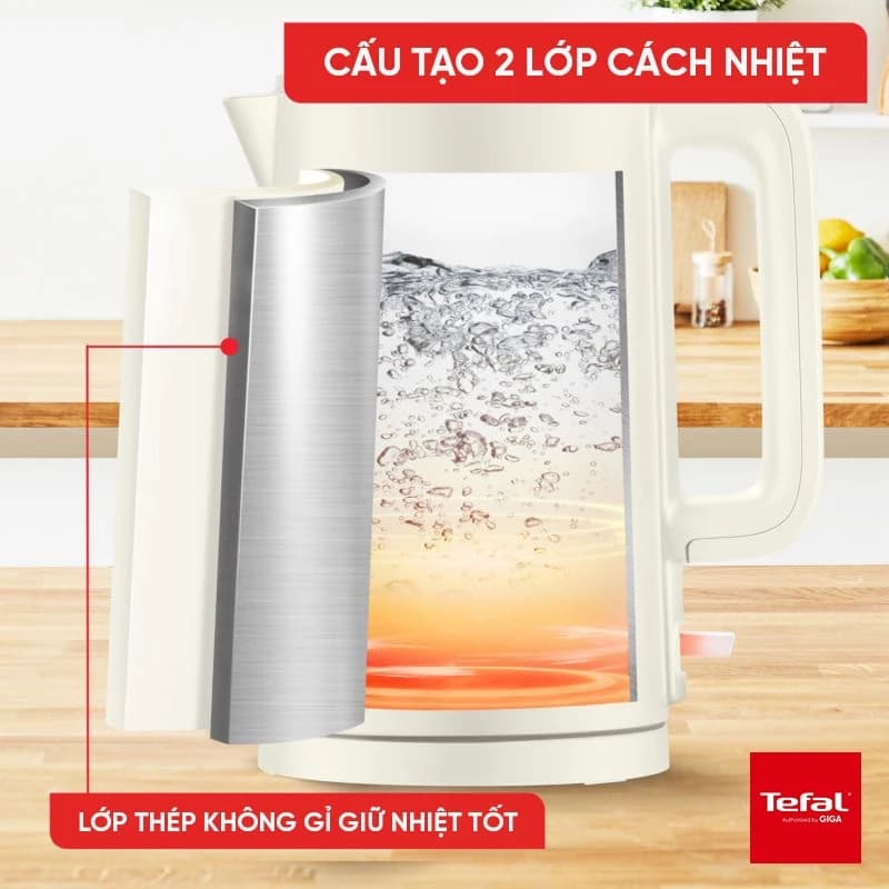 Ảnh Bình siêu tốc inox 2 lớp 1,5L Tefal Colour KO1408E0-Black