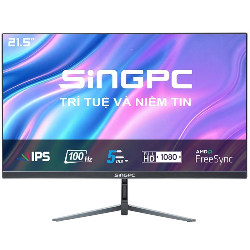 Ảnh Màn hình LED SingPC Q22F100D-IPS((21.5 inch/ FHD/ IPS/ 100Hz/5ms/250 nits/HDMI+VGA+DP+Audio in + audio out/ Loa)_tràn viền