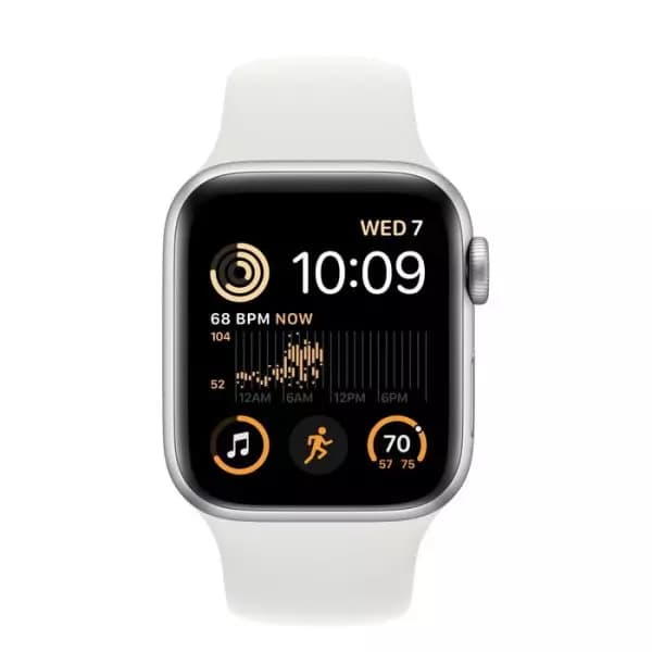 Ảnh Apple Watch SE 2 2024 44mm (4G) Viền Nhôm Dây Cao Su M/L Trắng vàng MXGU3SA/A