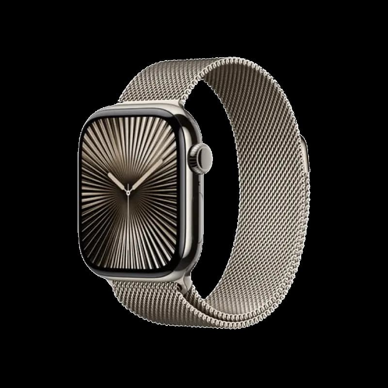 Ảnh Apple Watch Series 10 42mm 4G Viền Titan Dây Thép màu Titan tự nhiên MWXF3SA/A