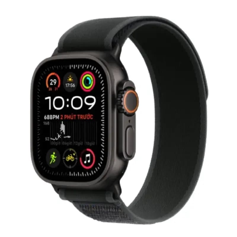 Ảnh Apple Watch Ultra 2 2024 49mm 4G Viền Titan Đen Dây Trail Size M/L Đen MX4V3VN/A