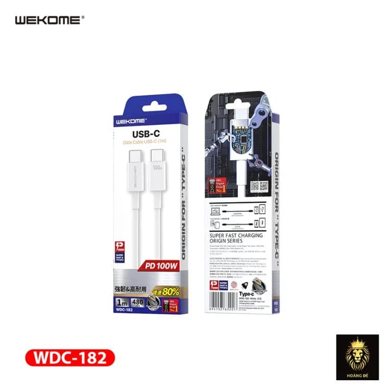 Ảnh Cáp Type C to Type C WK WDC-182 100W (1m)