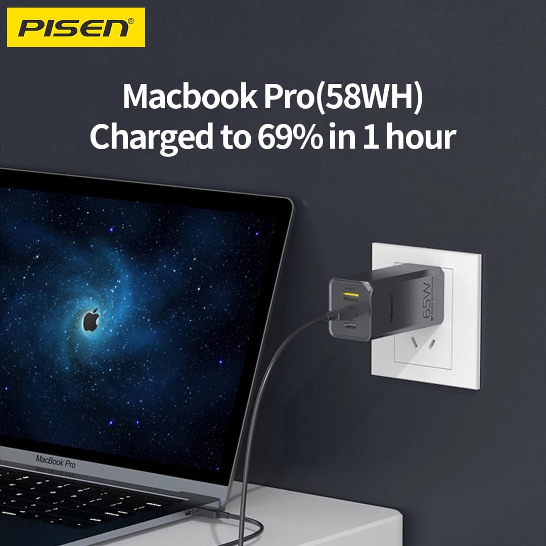 Ảnh Củ sạc Pisen PRO -GaN 65W 2C1A CC1200 TS-C137(Type-C)