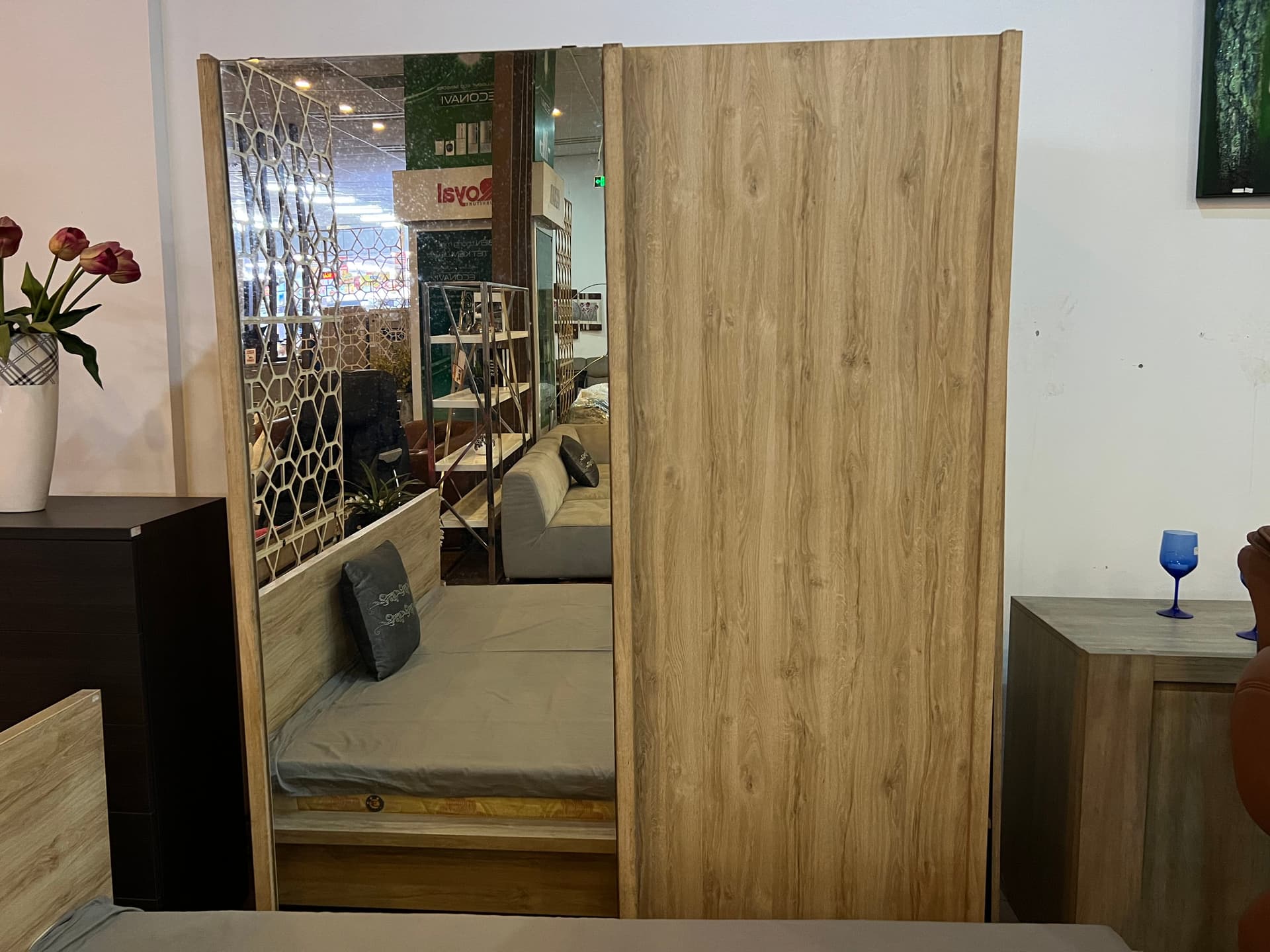 Ảnh Tủ trượt 2 cánh, MONAS2 màu oak (5) - Thương hiệu NEYT