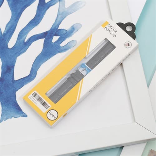 Ảnh Dây da đồng hồ 16mm L001-03-16 Đen