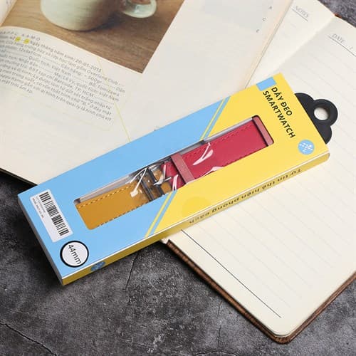 Ảnh Dây da MVW mặt 44mm M07-01-44 Nâu Đỏ