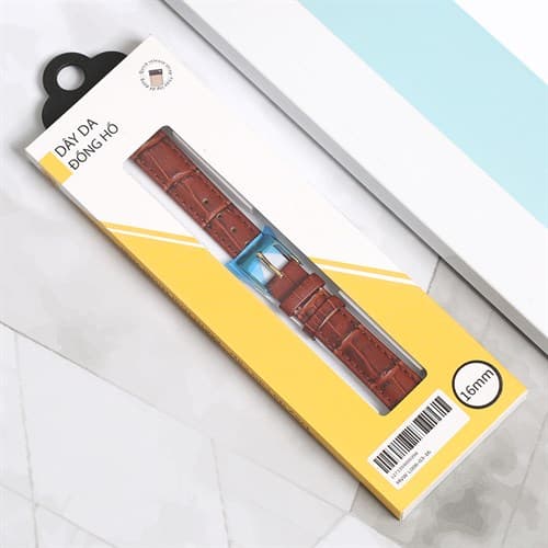 Ảnh Dây da đồng hồ 16mm L006-03-16 Nâu