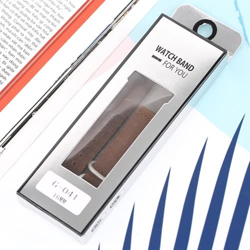 Ảnh Dây da đồng hồ 16mm G041 Nâu