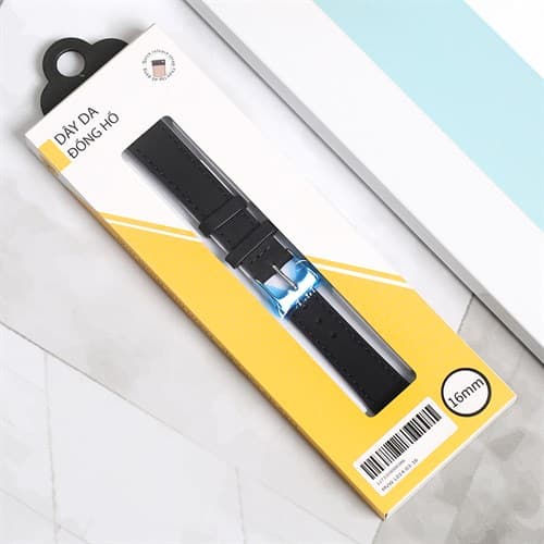Ảnh Dây da đồng hồ 16mm L014-03-16 Đen