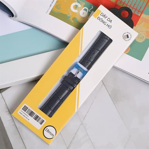 Ảnh Dây da đồng hồ 18mm L003-04-18 Xanh dương
