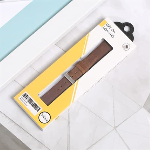 Ảnh Dây da đồng hồ 18mm L013-04-18 Nâu